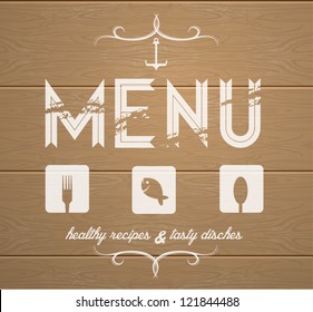 Decorative Menu card. Vector Illustration.