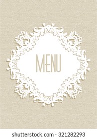Decorative menu design with canvas effect background
