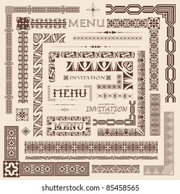 Decorative menu and invitation border elements