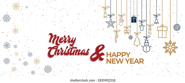 decorative merry christmas abstrack background happy new year banner
