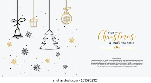 decorative merry christmas abstrack background happy new year banner