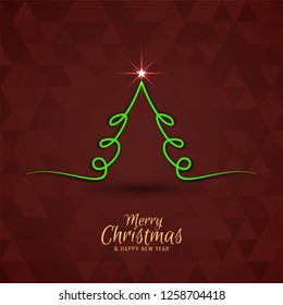 Decorative Merry Christmas background with tree design