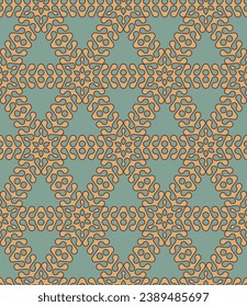 Decorative mesh with ornate diagonal crossed lines. Abstract background with a modern design. Geometric wavy ornamental stripes. Seamless repeating pattern. Vector illustration.