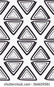 Decorative mesh pattern, triangle, spiral, seamless vector background.