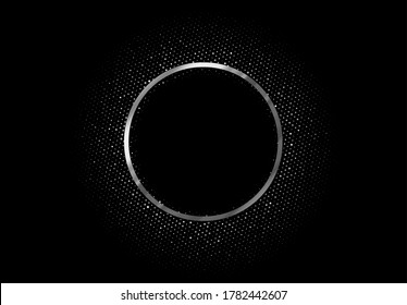 Decorative metal round frame silver color. vector illustration