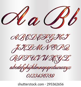 Decorative metallic gradient letters