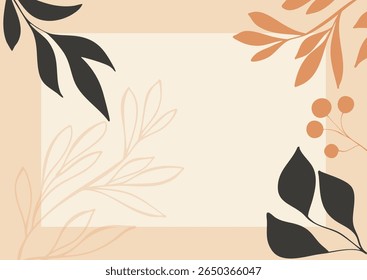Dekorativer minimaler Hintergrund mit floralem Element Design