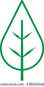 A decorative minimalist green leaf