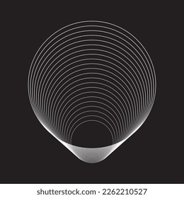 Decorative minimalistic brutalist forms. Future design shapes. Abstract geometric figures. Black background with white contemporary isolated art elements. Vector futuristic logo templates set