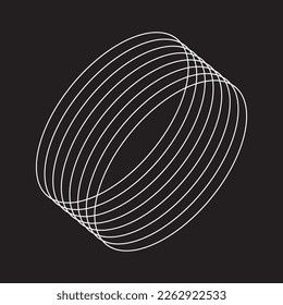 Dekorative minimalistische brutalistische Formen. Zukünftige Gestaltungsformen. Abstrakte geometrische Figuren. Schwarzer Hintergrund mit weißen, zeitgenössischen, isolierten Kunstelementen. Vectorfuturistische Logo-Vorlagen-Set