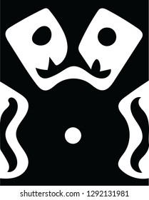 Decorative modern art abstract theatre mask vector pattern design for creative ideas