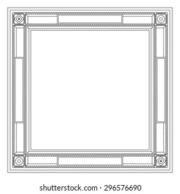 Decorative modern frame. Isolated vector illustration on white background
