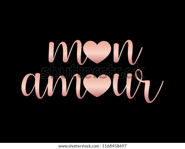 Decorative Mon Amour Text Stock Vector Royalty Free