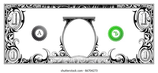 Decorative Money Banknote Based On One Dollar Bill