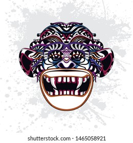 decorative monkey head from rousing pattern
