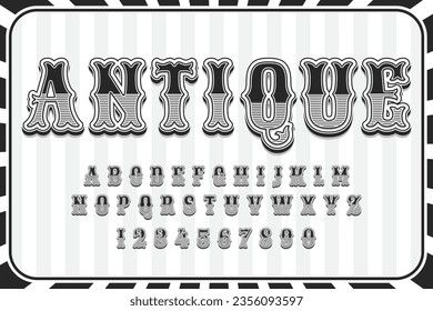 decorative monochrome antique editable text effect vector design