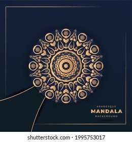 Decorative monochrome ethnic mandala pattern
