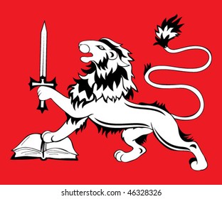 Decorative monochrome lion