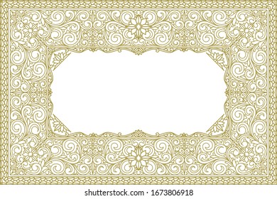 Decorative monochrome ornate retro design blank card