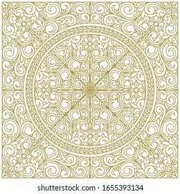 Decorative monochrome ornate vintage design blank card
