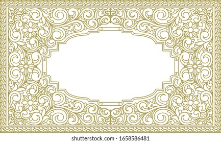 Decorative monochrome ornate vintage design blank card