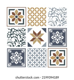 Diseño decorativo de patrones de mosaico monocromo, vector, ilustración, pegatina.