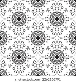 Diseño decorativo de tejas monocromáticas. Ilustración vectorial.