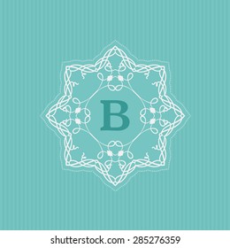Fondo decorativo de monograma con espacio para información empresarial