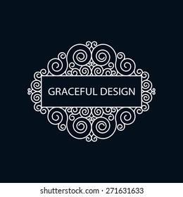 Decorative monogram. Element for logo design. Vector illustration.