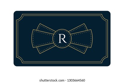Decorative Monogram Gift & Invitation Card Template (Live Stroke Path)