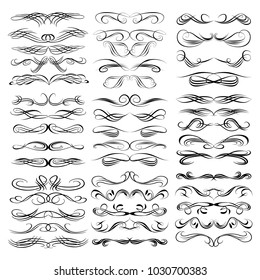  Decorative monograms and calligraphic borders. Template signage, logos, labels, stickers, cards. Graphic design page. Classic design elements for wedding invitations.