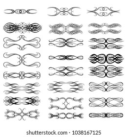Decorative monograms and calligraphic borders. Template signage, logos, labels, stickers, cards. Graphic design page. Classic design elements for wedding invitations.