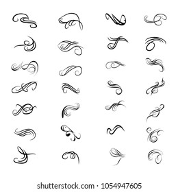 Decorative monograms and calligraphic borders. Template signage, logos, labels, stickers, cards. Graphic design page. Classic design elements for wedding invitations