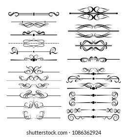  Decorative monograms and calligraphic borders. Template signage, logos, labels, stickers, cards. Graphic design page. Classic design elements for wedding invitations