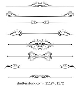Decorative monograms and calligraphic borders. Template signage, logos, labels, stickers, cards. Graphic design page. Classic design elements for wedding invitations