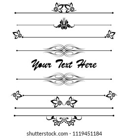 Decorative monograms and calligraphic borders. Template signage, logos, labels, stickers, cards. Graphic design page. Classic design elements for wedding invitations