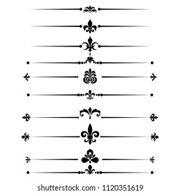 Decorative monograms and calligraphic borders. Template signage, logos, labels, stickers, cards. Graphic design page. Classic design elements for wedding invitations