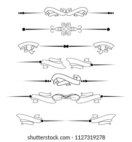  Decorative monograms and calligraphic borders. Template signage, logos, labels, stickers, cards. Graphic design page. Classic design elements for wedding invitations.
