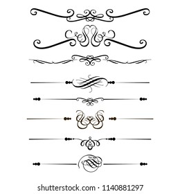 
 Decorative monograms and calligraphic borders. Template signage, logos, labels, stickers, cards. Graphic design page. Classic design elements for wedding invitations