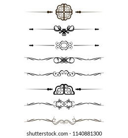  Decorative monograms and calligraphic borders. Template signage, logos, labels, stickers, cards. Graphic design page. Classic design elements for wedding invitations