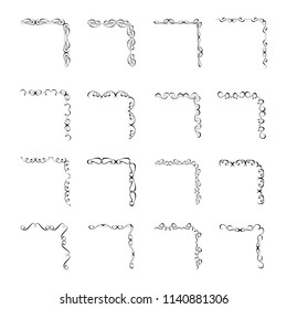 
 Decorative monograms and calligraphic borders. Template signage, logos, labels, stickers, cards. Graphic design page. Classic design elements for wedding invitations