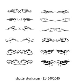  Decorative monograms and calligraphic borders. Template signage, logos, labels, stickers, cards. Graphic design page. Classic design elements for wedding invitations