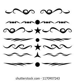  Decorative monograms and calligraphic borders. Template signage, logos, labels, stickers, cards. Graphic design page. Classic design elements for wedding invitations