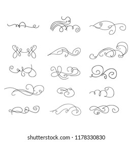 Decorative monograms and calligraphic borders. Template signage, logos, labels, stickers, cards. Graphic design page. Classic design elements for wedding invitations.