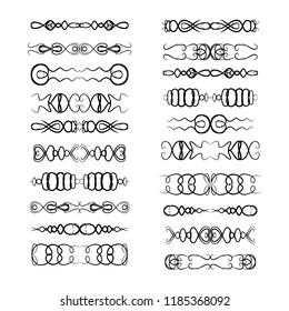  Decorative monograms and calligraphic borders. Template signage, logos, labels, stickers, cards. Graphic design page. Classic design elements for wedding invitations.