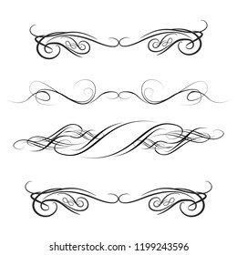  Decorative monograms and calligraphic borders. Template signage, logos, labels, stickers, cards. Graphic design page. Classic design elements for wedding invitations.