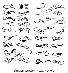  Decorative monograms and calligraphic borders. Template signage, logos, labels, stickers, cards. Graphic design page. Classic design elements for wedding invitations.