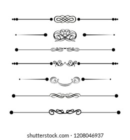 
 Decorative monograms and calligraphic borders. Template signage, logos, labels, stickers, cards. Graphic design page. Classic design elements for wedding invitations