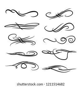 Decorative monograms and calligraphic borders. Template signage, logos, labels, stickers, cards. Graphic design page. Classic design elements for wedding invitations
