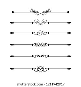  Decorative monograms and calligraphic borders. Template signage, logos, labels, stickers, cards. Graphic design page. Classic design elements for wedding invitations